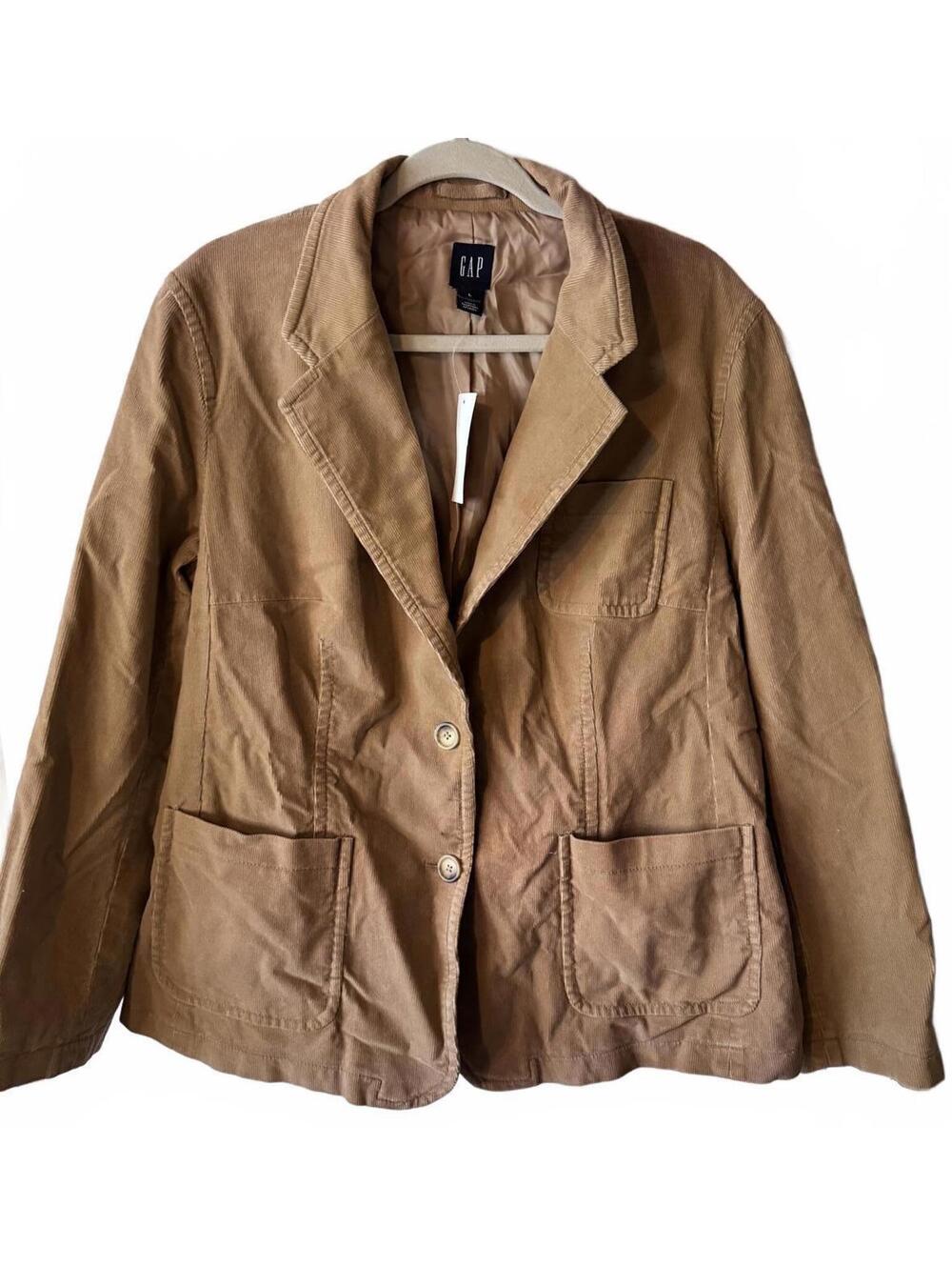NWT Gap women's size Large tan corduroy Blazer new.